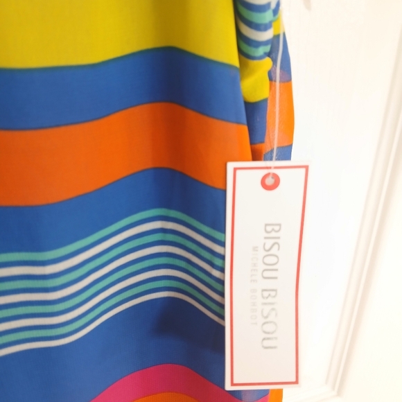 Bisou‎ Bisou sleeveless striped shift dress Size 4 Summer Party Festival Spring - Picture 5 of 10